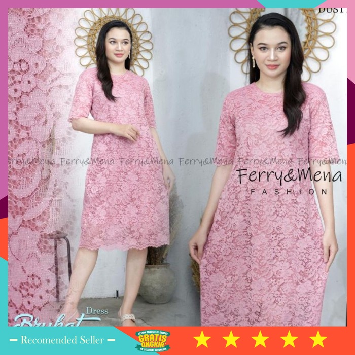 Baju Lebaran Natal Dress Murah Wanita Korean Style Keren - PROMO JUMBO DRESS PESTA NATAL WANITA BROK