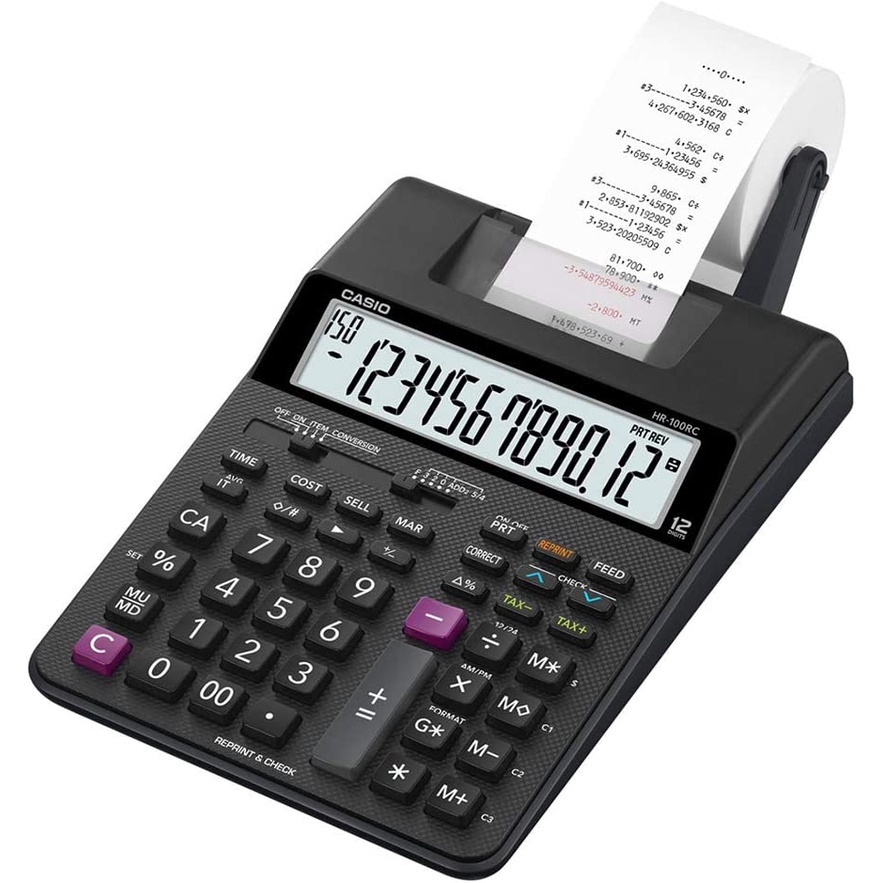 

Kalkulator Kasir Printing CASIO HR-100RC Mini Print Calculator 100 RC