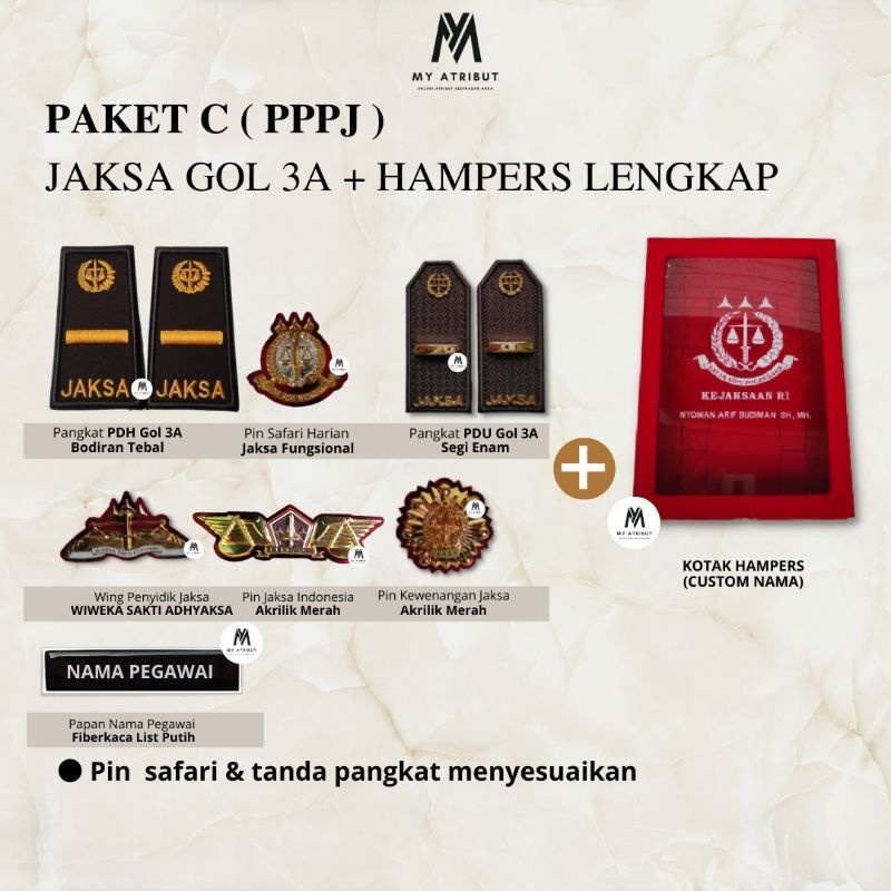 Paket Hampers Atribut PPPJ lengkap Gol 3A Jaksa Paket C | Atribut kejaksaan