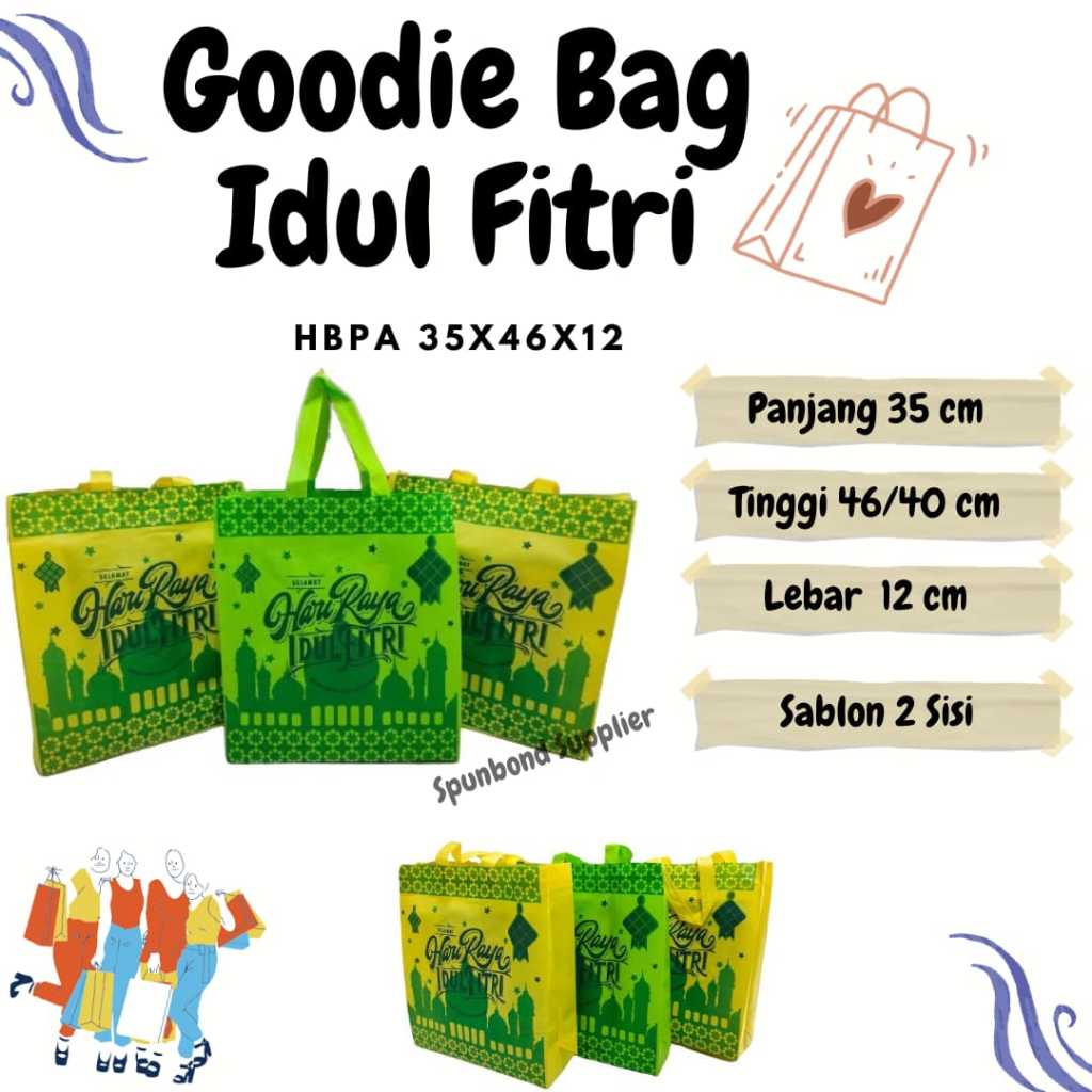 

(12 pcs) TAS spunbond LEBARAN Box standing 35x46x12 cm BISA COD