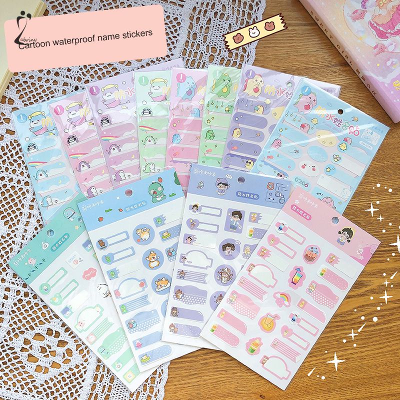 

Stiker nama tahan air kartun siswa tulisan tangan stiker cangkir air stiker label perekat diri stiker Z