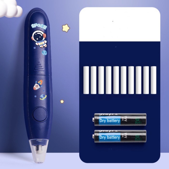 

FM - BEST SELLER electric pencil eraser penghapus pensil elektrik - Blue