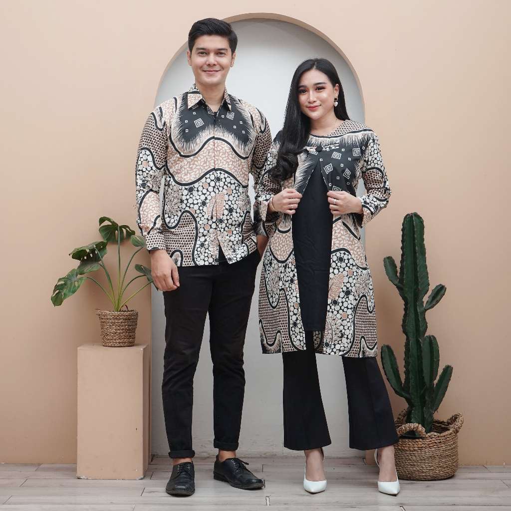 Batik Couple Modern Kemeja Pria Tunik Wanita Jumbo Tunik Batik Wanita Modern