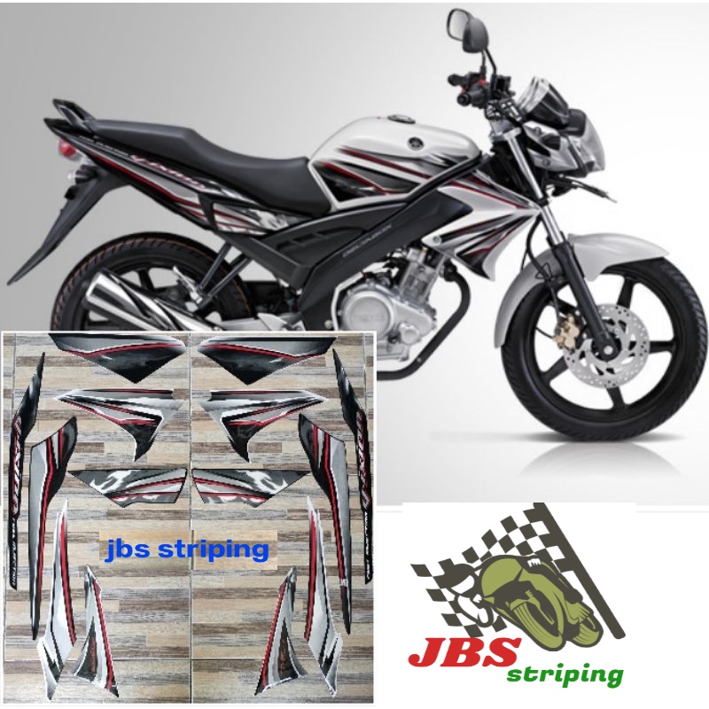 striping  Yamaha Vixion putih strip hitam merah tahun 2011 2012 stiker lis strip vixion vixsen kuali