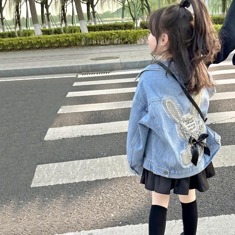 Girls' denim jacket, big children's western-style jacket, denim top