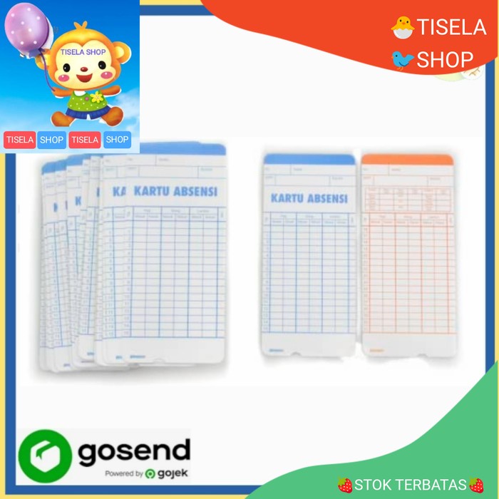 Set Kartu Absensi 100 Pcs / kartu absen isi 100 / kertas absen ori