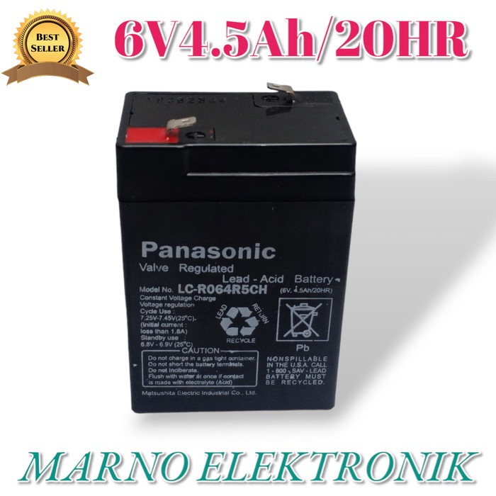 AKI KERING 6V4.5Ah/20HR LP6-7.0 ACCU BATERAI 6V 4.5Ah 20HR PANASONIC PART TOOL ELECTRO