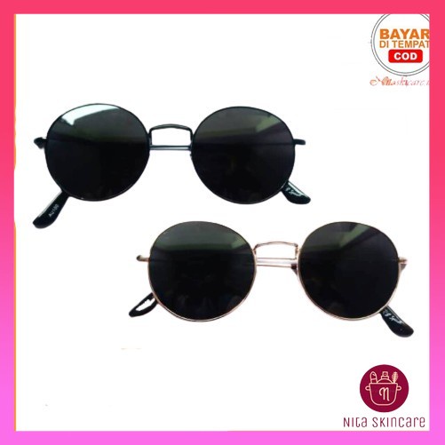 Kacamata Oval Hitam Kacamata Korea Pria Wanita Kacamat Oval Gold Hitam Kacamata Retro Hitam AF0044