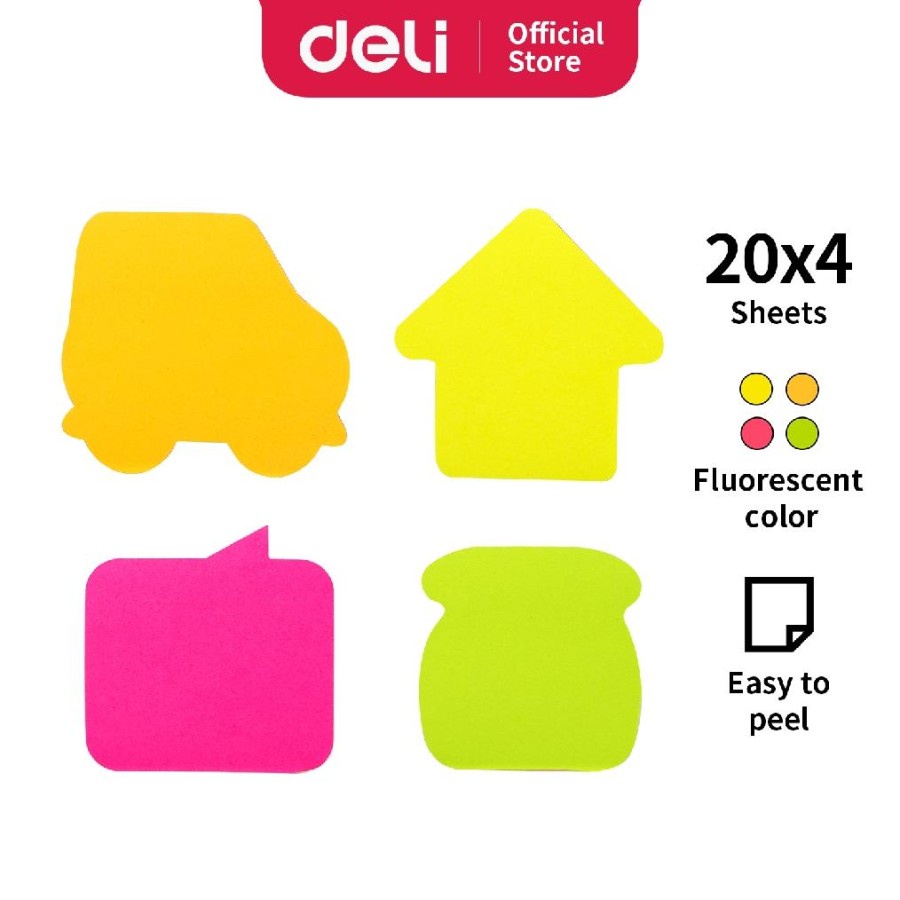 

Sticky Notes Tempel Deli 4 Warna Neon Bentuk - EA03102