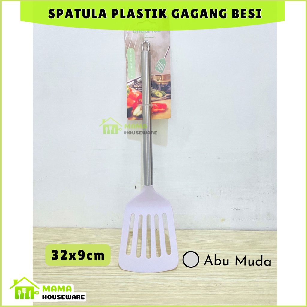 Spatula Plastik / Spatula Nylon Gagang Stainless / Sodet Sutil Alat Penggoreng Tahan Panas