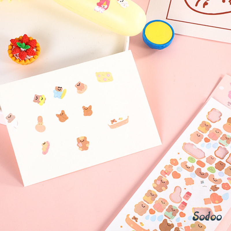 

Stiker cinta Korea ins stiker beruang laser yang lucu - SO
