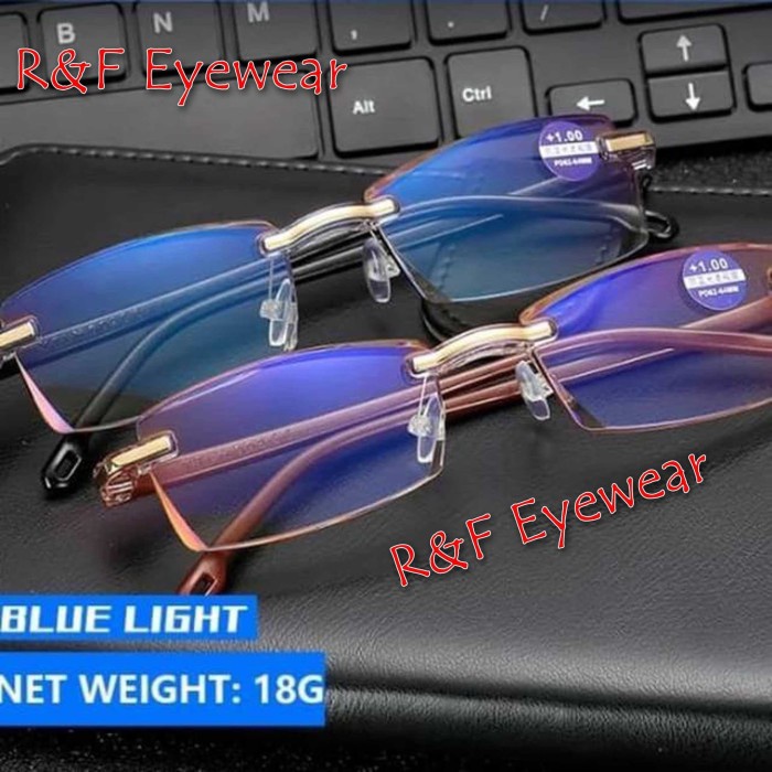 promo ✨ -KACAMATA BACA PLUS LENSA BLUERAY ANTIRADIASI UV PRIA NITA LENTUR NEW - Cokelat, +200