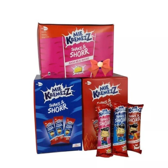 

Mie Kremezz Shorr 1box Isi 20pcs / Kremes Shake&Shorr - Keju Manis