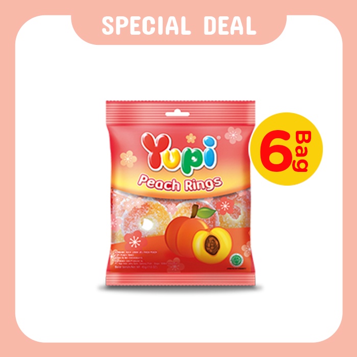 

Six Pack Yupi Peach Ring 45 Gr