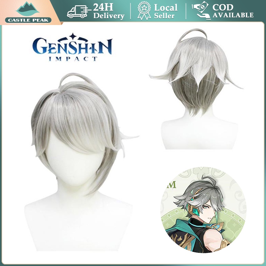 Cosplay Grey Abu Abu Wig Anime Game Genshin Impact Wig Alhaitham Wig Al Haitham Genshin Impact