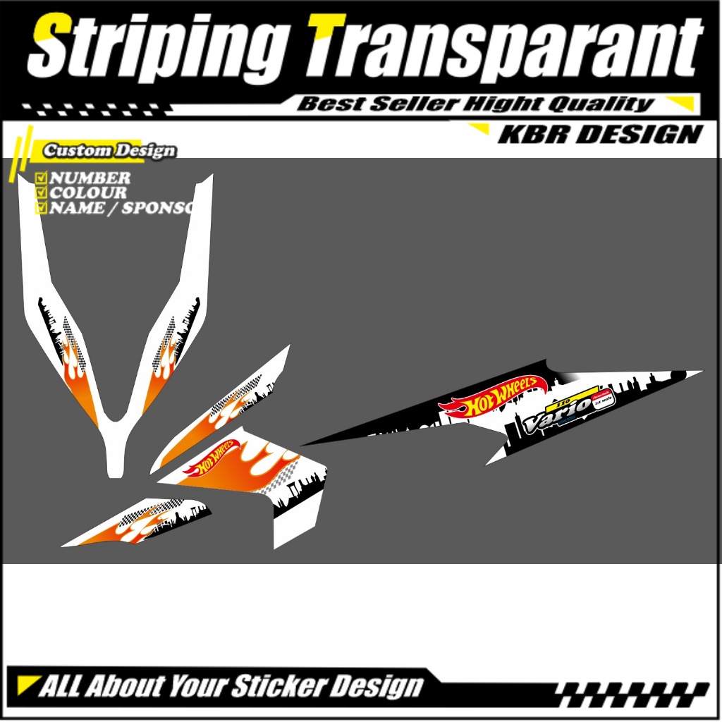 STRIPING TRANSPARAN HOTWHEELS VARIO 110 CBS/VARIO 110 TECHNO BISA custom