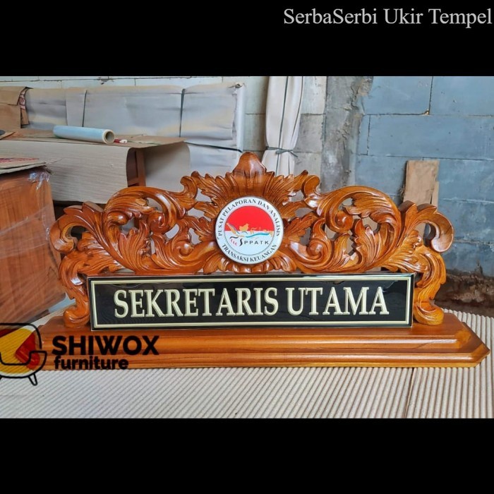 Papan Nama ukiran kayu kayu keras - Papan Nama Meja ukir - Papan Nama kayu keras Termurah