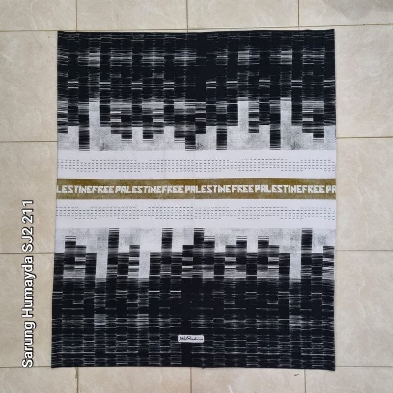 Sarung rabbani Palestine Humayda 211 Hitam Putih