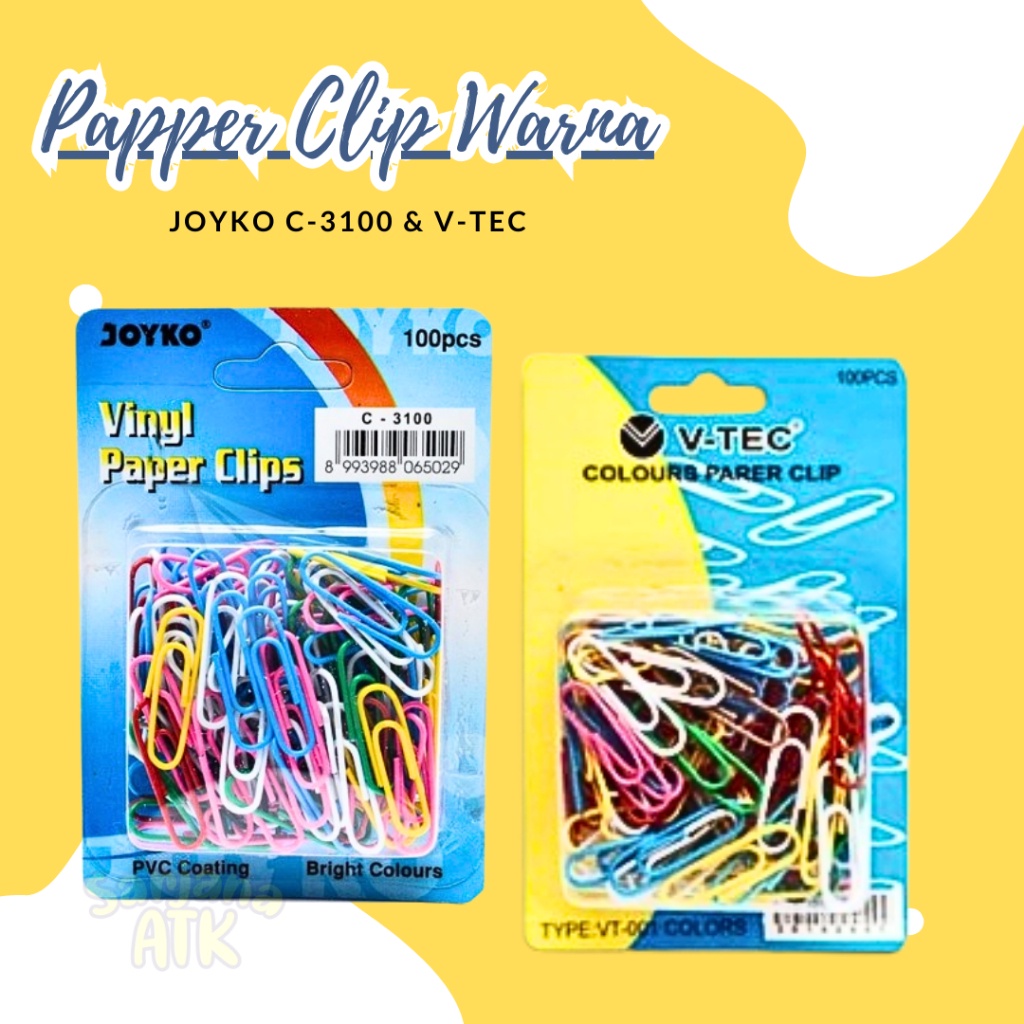 

Paper Clip / Klip / Penjepit Kertas Warna Joyko C-3100