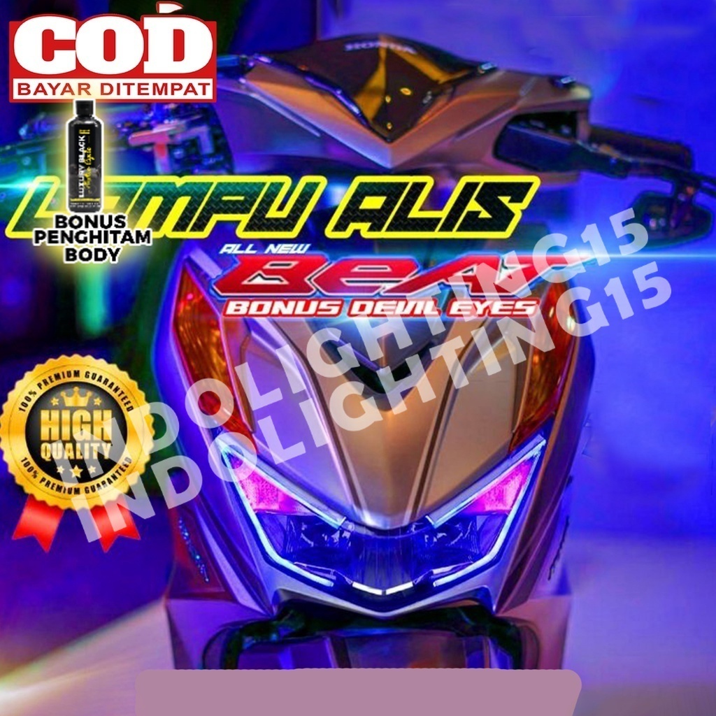LAMPU ALIS ALL NEW BEAT & BEAT STREET NON BINTIK BONUS DEVIL EYE LAMPU HEADLAMP LAMPU DEPAN