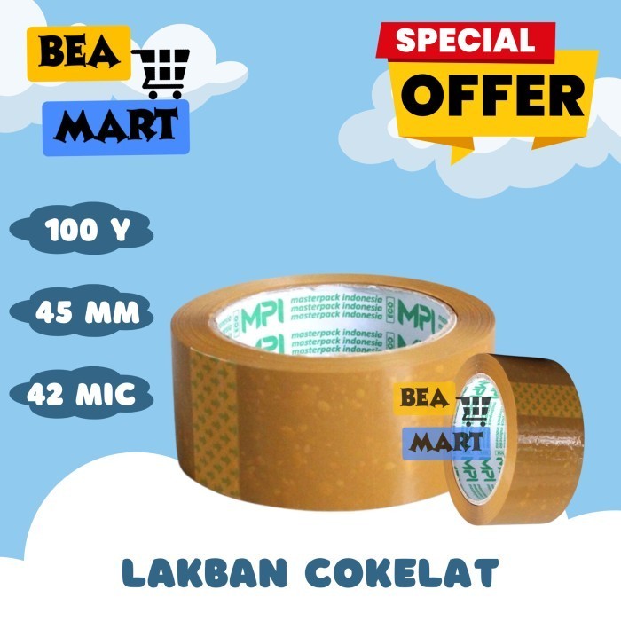 

Lakban Cokelat 45 mm x 100 yard | Isolasi Coklat Ekonomis Murah