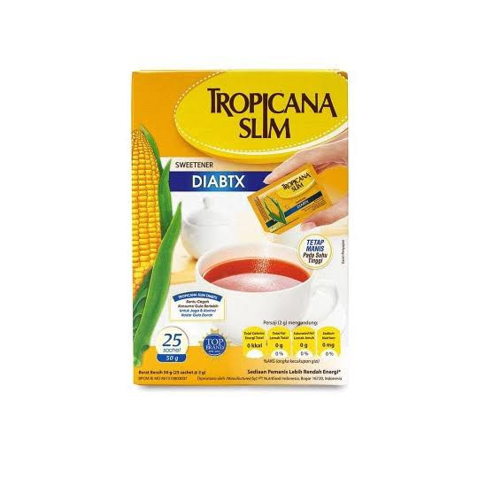 

Tropicana Slim Sweetener Diabtx 25 Sachet/ gula pengganti yang dapat membantu mengontrol kadar gula darah & Diabetes/ Tropicana Slim Sweetener Diabtx 25 Sachet
