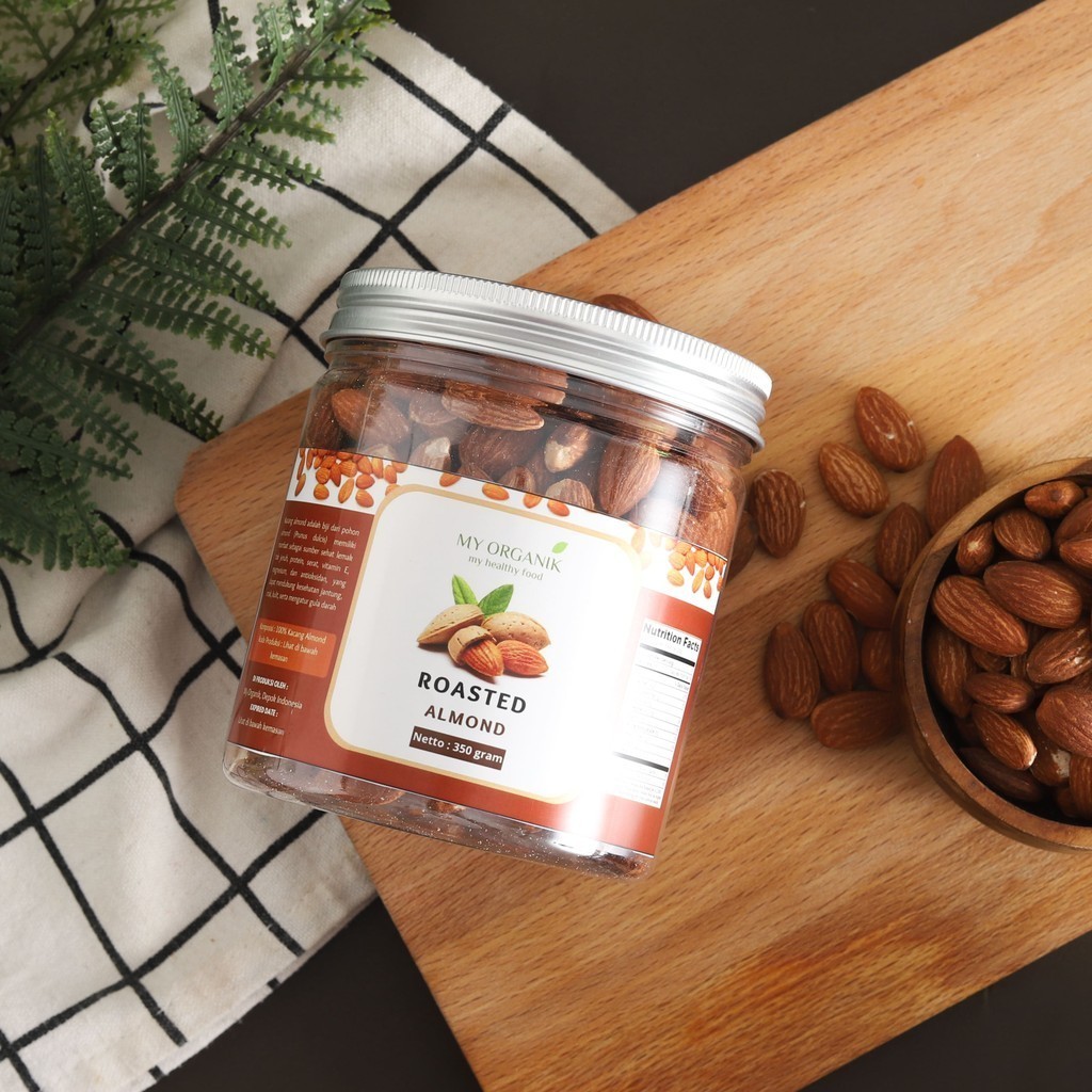 

My Organik Kacang Almond Panggang Kupas Premium Organik Roasted Almond Original Natural
