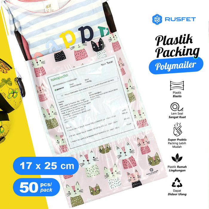 

AMPLOP PLASTIK POLYMAILER - RUSFET - DOGGY FRIENDS (uk 17cm x 25cm) - CAT (P)