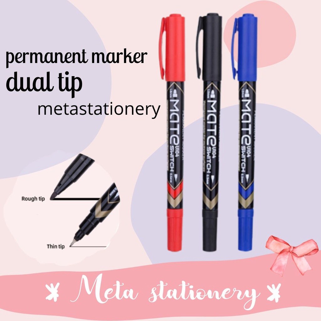 

Permanent Marker / Spidol Permanen Dual Tip Deli EU10420