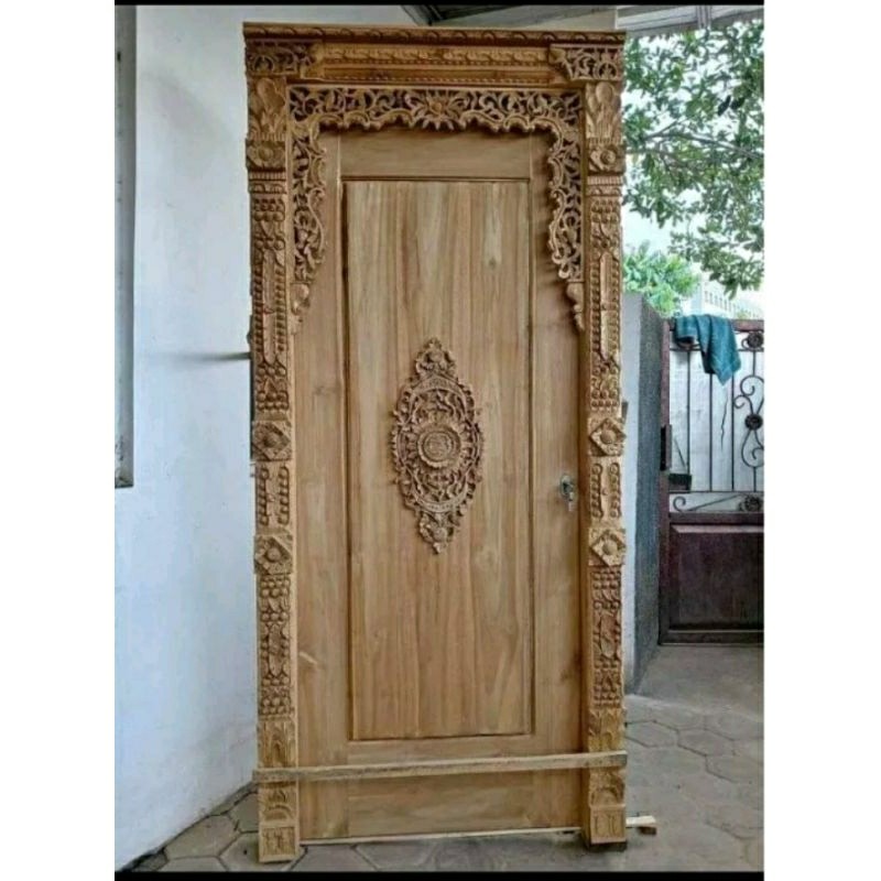 pintu gebyok minimalis/pintu kamar rumah kayu jati ukir Jepara