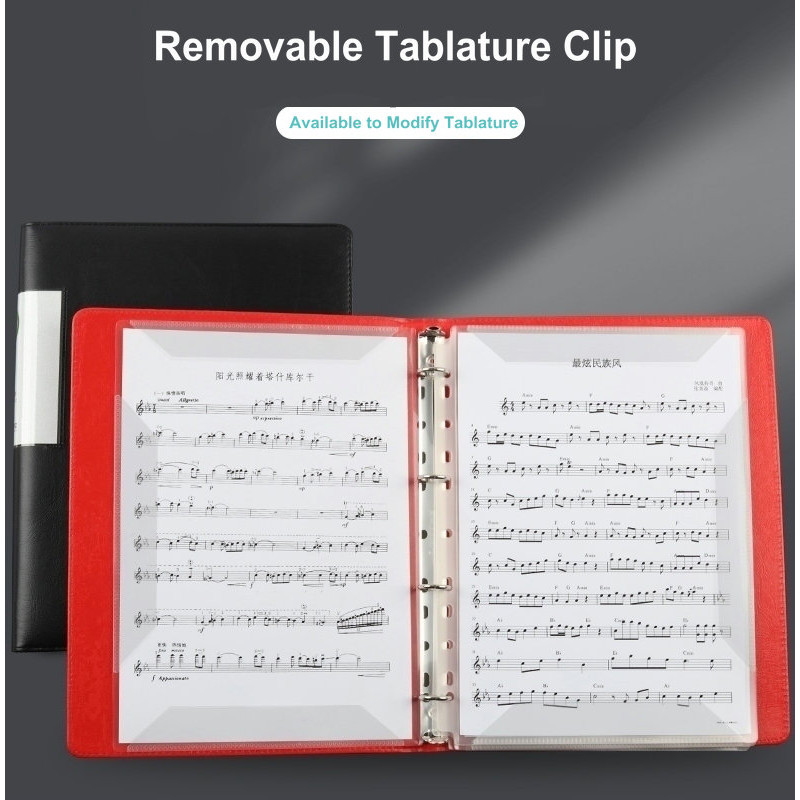 

PU Leather Binder A4 Music Score Folder Transparent Piano Music Partition Folder A4 Music Sheet Music Folder With Spacers
