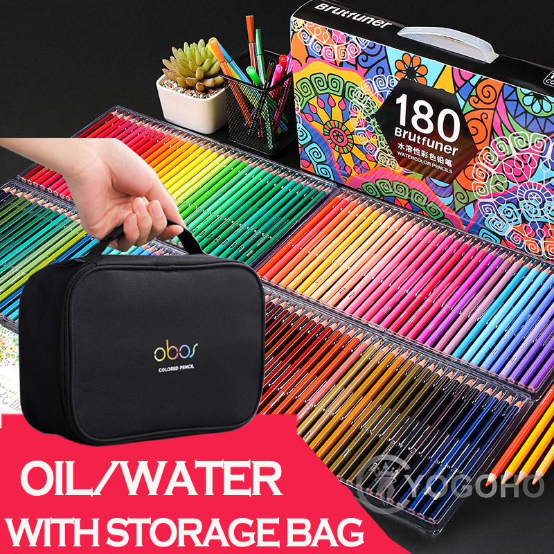 

48/72/120/150/180 Professional Oil Color Pencil Set Watercolor Drawing colored pencils with Storage Bag coloured pencils kids