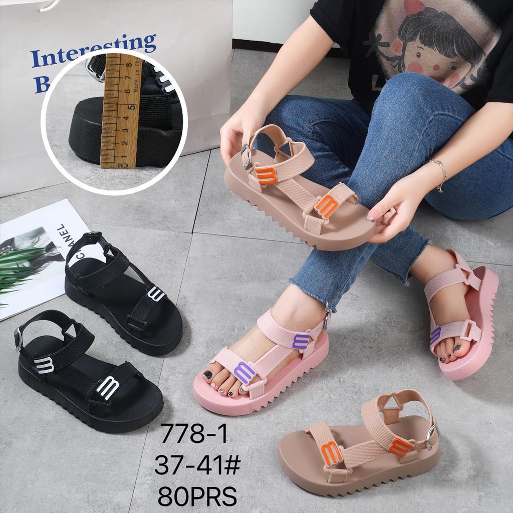 HaOGoS | Sandal PCU Jelly Let Gunung Ban 2 motif M samping Gesper Kancing LALUNA LLS 778-1 37-41