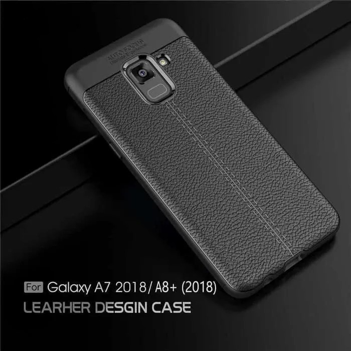 CASE SAMSUNG A8 2018 / A8 PLUS AUTOFOCUS SILICONE CARBON ANTI SHOCK AUTOFOCUS KULIT #HSAUKL