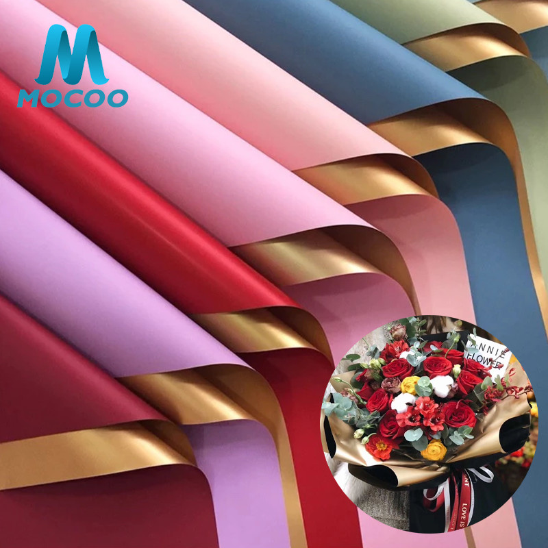 Flower Wrapping Cellophane 2 Warna Gold Flower Wrapping Waterproof