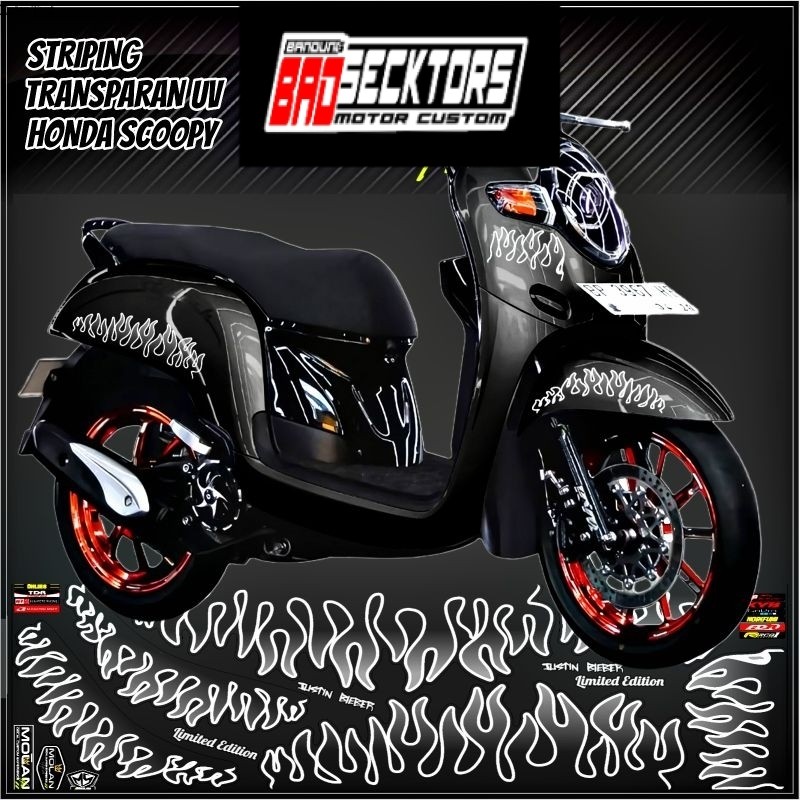 Decal Sticker Striping Variasi Transparan Uv Scoopy Api New Scoopy Api Scoopy Karbu Api Scoopy Fi Ap