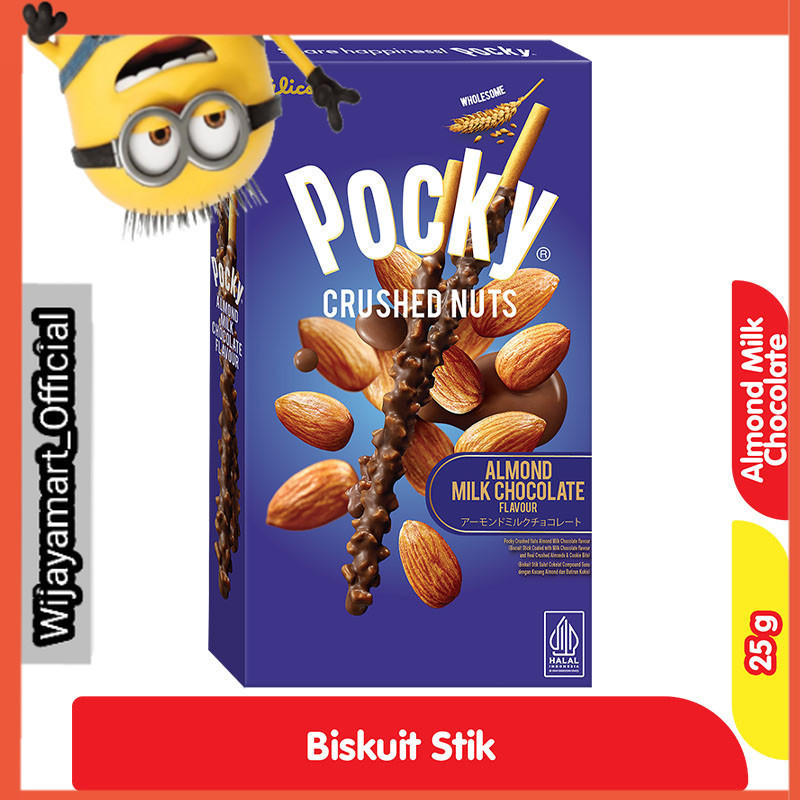 

Pocky Crushed Nuts Biskuit Stik Almond Cokelat Susu 25 g