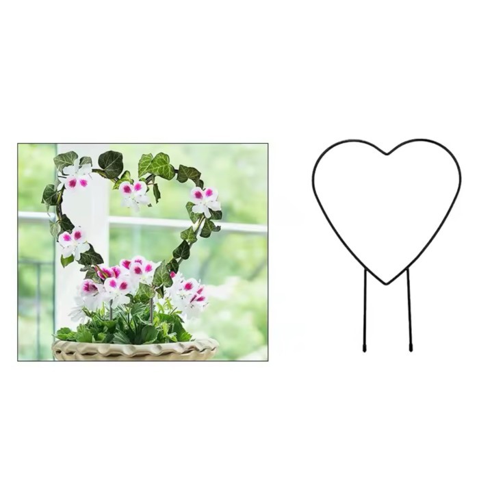 Turus Cagak Tiang Penyangga Besi Iron Heart Hati Love Rambatan Dekorasi Tanaman Rambat Hias Bunga Ke