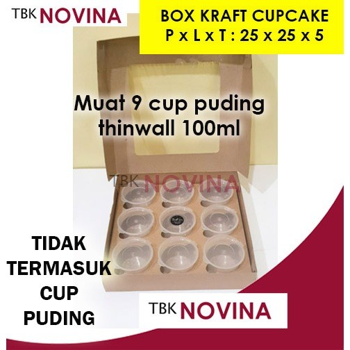 

BOX KRAFT CUPCAKE 9 / BOX CUP PUDING 9