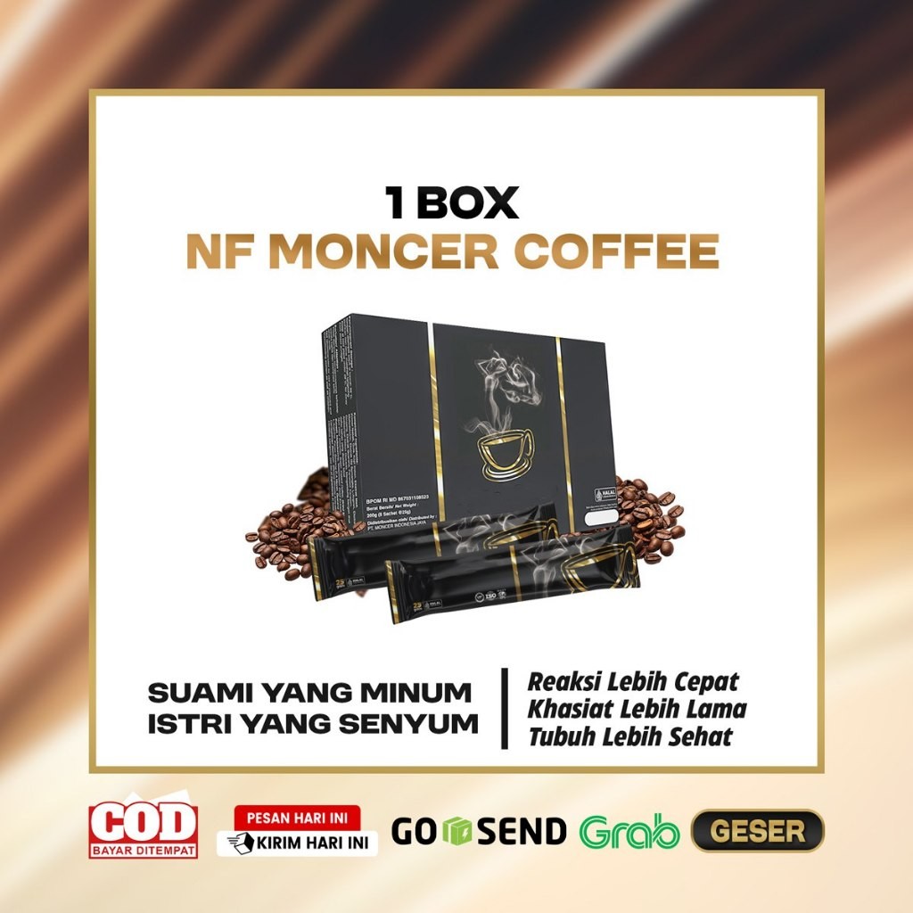 

NF Mcr Coffee Kopi Stamina Pria Kuat Tahan Lama 1 Box Isi 8 Sachet @25 Gram Aman Dan Halal