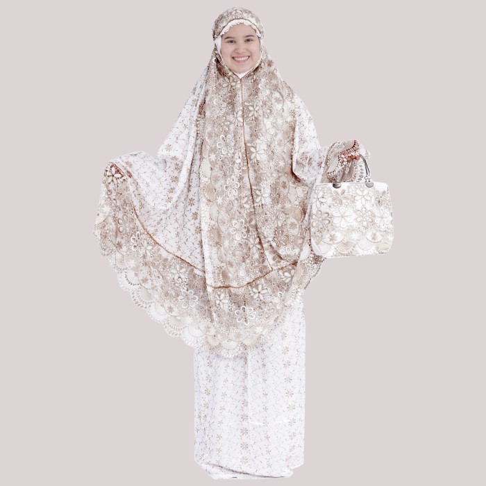 Mukena Sutra Paris Prada KD Lebar Tas Behel / Mukena Sutra Ori Bagus