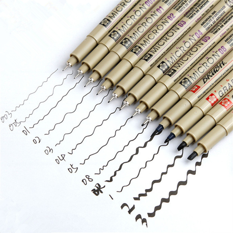 

1pcs Sakura Pigma Micron Fine Pen Waterproof Smooth Black Ink Fineliner Drawing Pens Art Sketch Marker Liner Rotulador Tekenen
