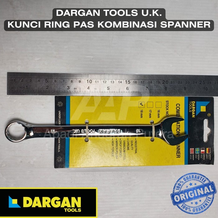 KUNCI RING PAS 18 mm Kunci Kombinasi CR-V DARGAN TOOLS U.K.