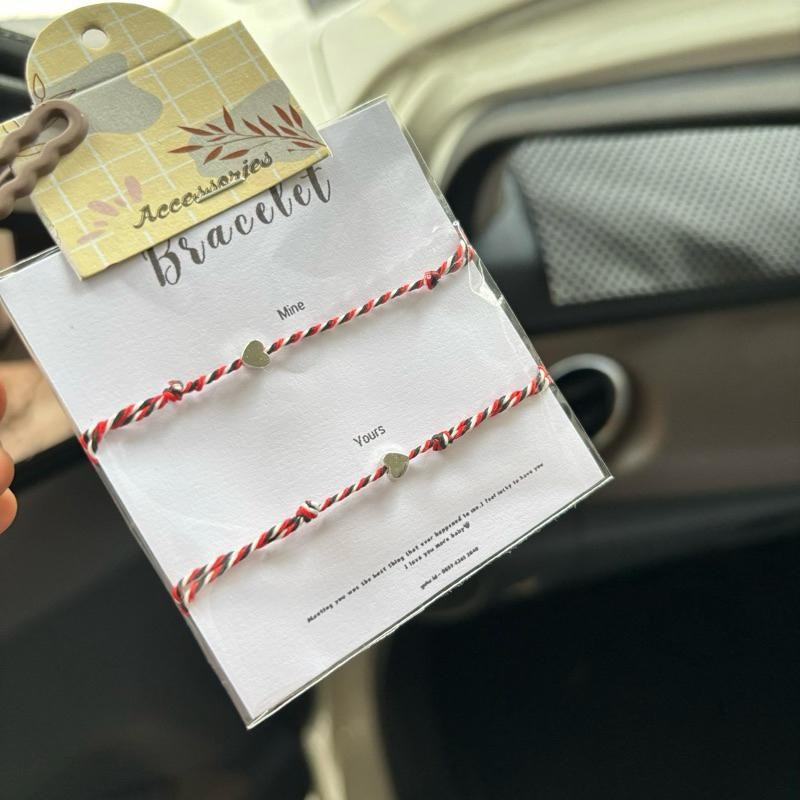 (2pcs) Gelang couple tridatu love silver / Gelang tridatu couple / Gelang couple jogja