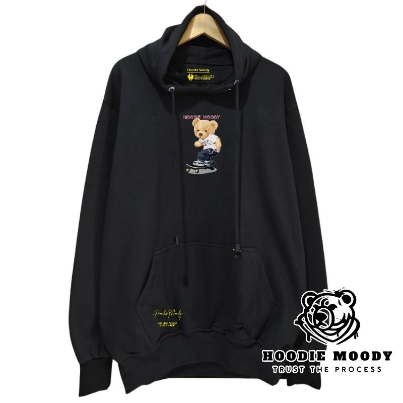 hoodie moody Hoodie Pria Distro Warna Hitam beruang bear Marun Hoodie Moody Original Bandung Fashion