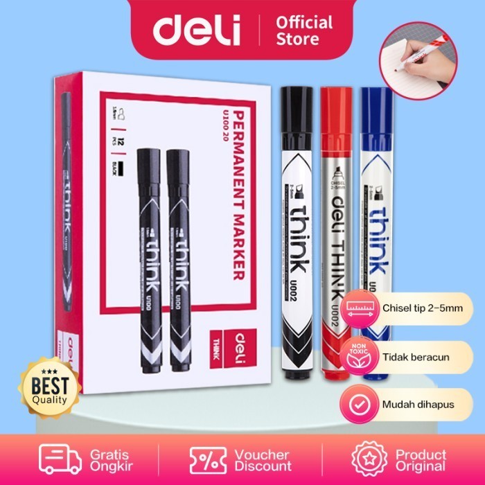 

Bobomart Deli Dry Erase Marker EU00230 EU00220 EU00240 - Hitam