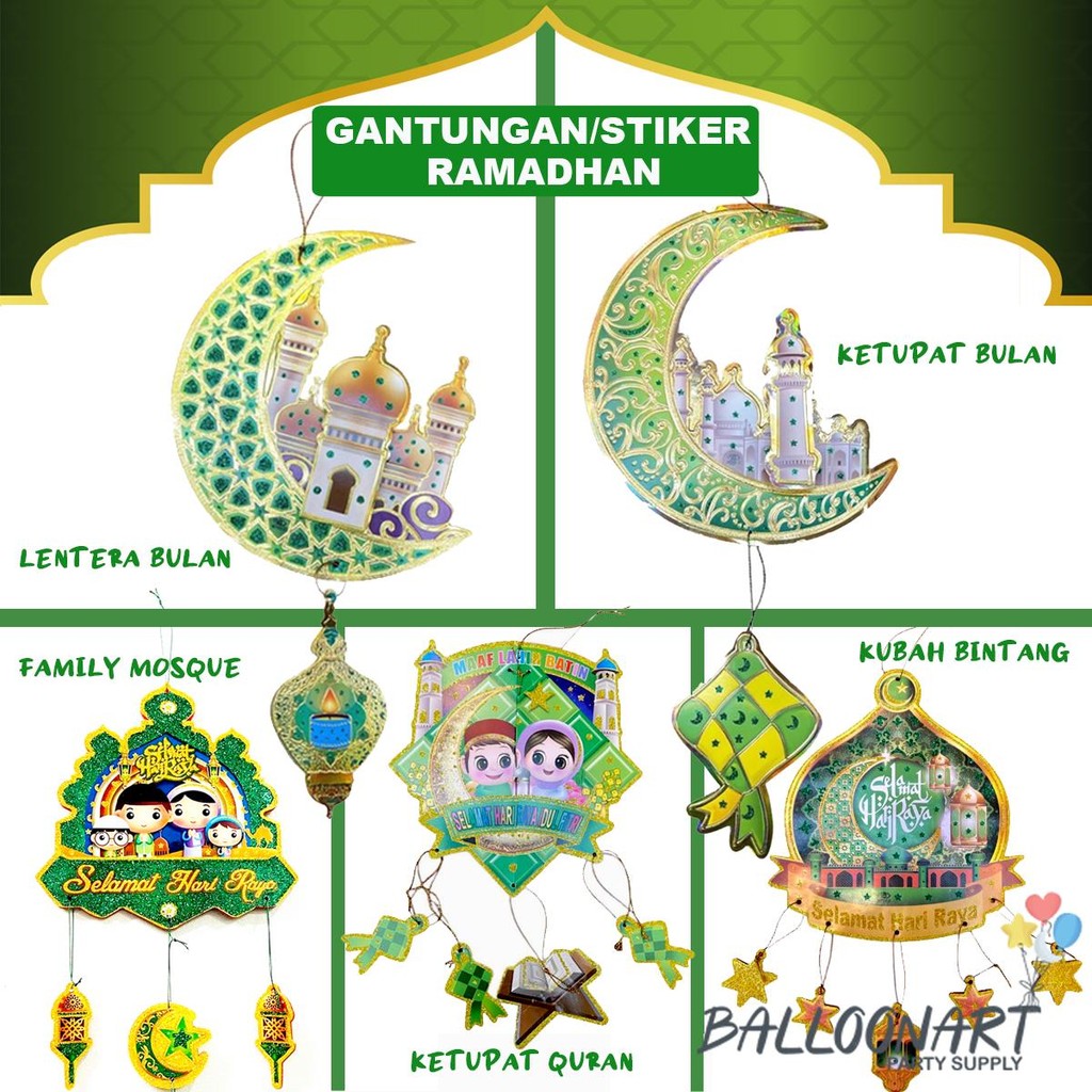 Ramadhan Stiker/Gantungan Kertas/Hiasan Lebaran/Dekorasi Idul Fitri/Ketupat Kertas Besar