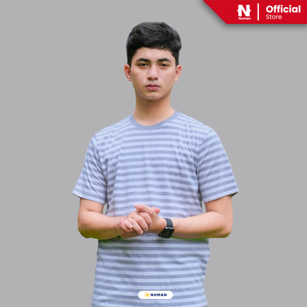 Kaos Salur Abu Misty Cotton Combed Super Premium SoftCotton & CoolTech