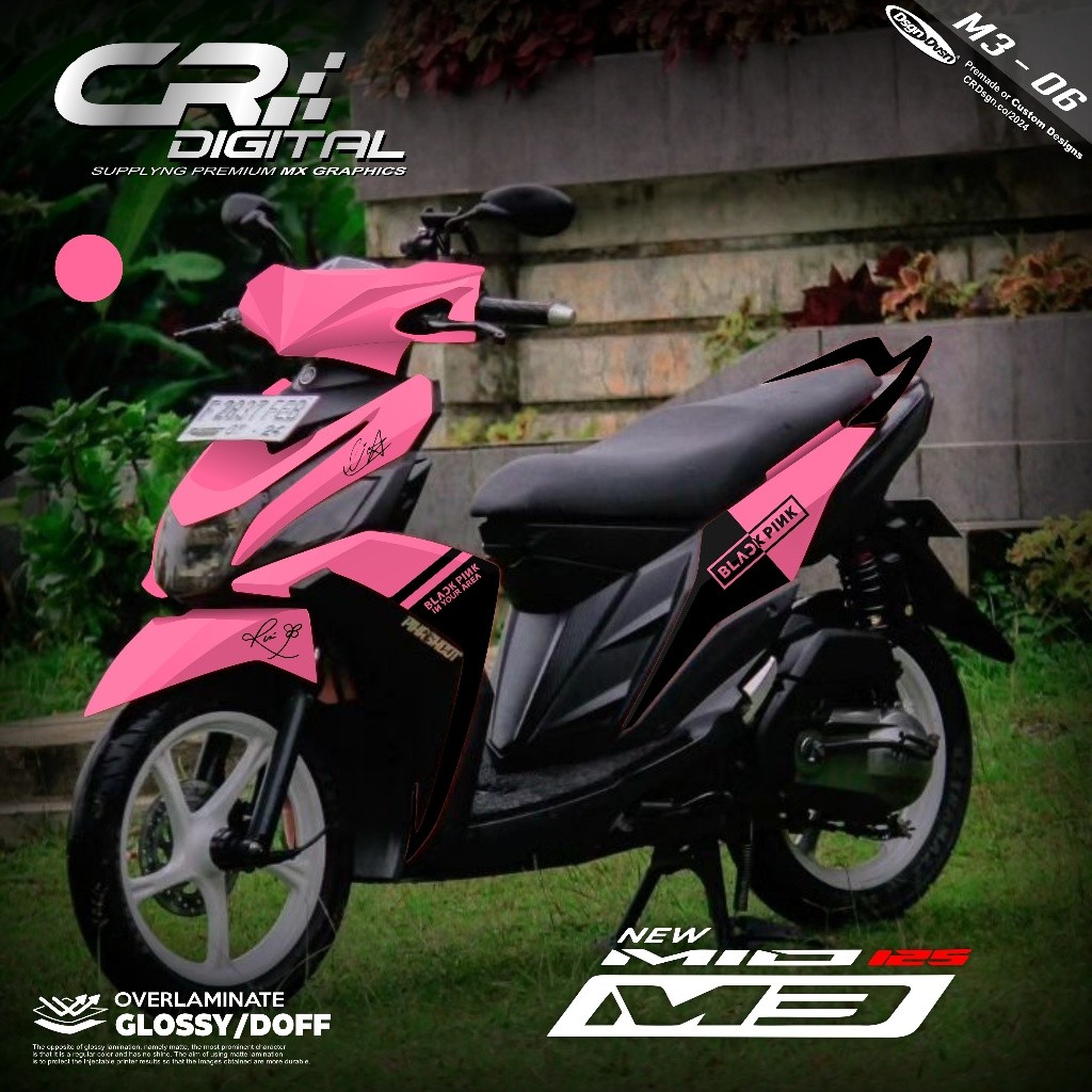 (COD) Decal Sticker MIO M3 125 FullBody Stiker Dekal Mio M3 125 Fullblok terbaru motif rainbow grada