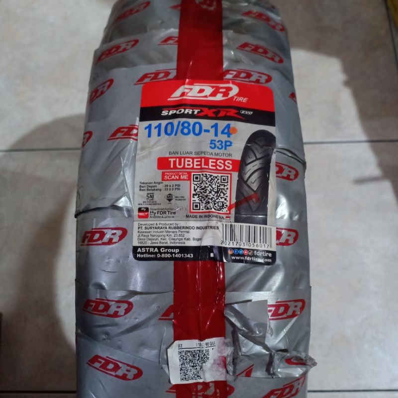 Ban Luar Tubeless 110/80-14 FDR SPORT XR